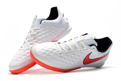NIke Tiempo Lunar Legend 8 Pro IC Indoor & Futsal Soccer Shoes - White/Red/Black