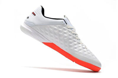 NIke Tiempo Lunar Legend 8 Pro IC Indoor & Futsal Soccer Shoes - White/Red/Black