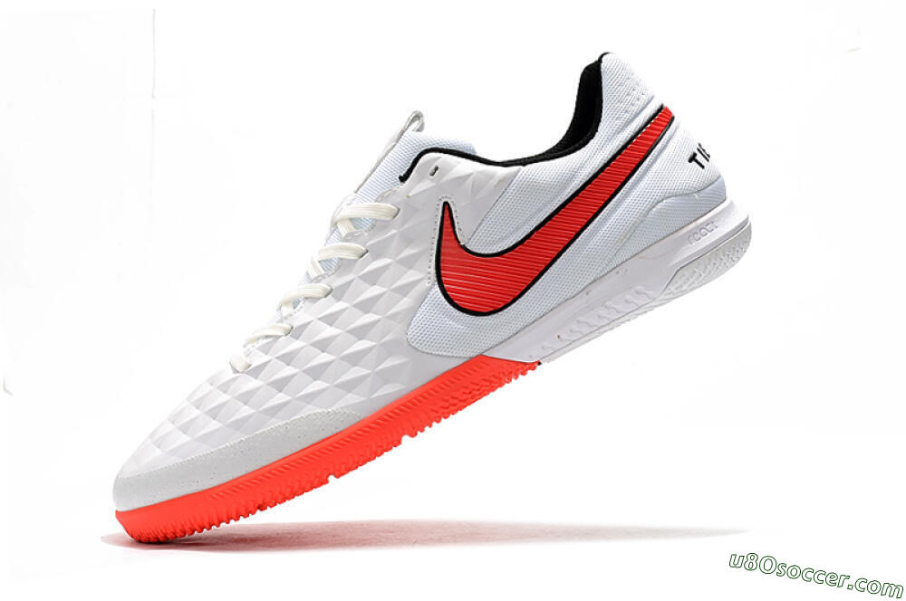 NIke Tiempo Lunar Legend 8 Pro IC Indoor & Futsal Soccer Shoes - White/Red/Black 8