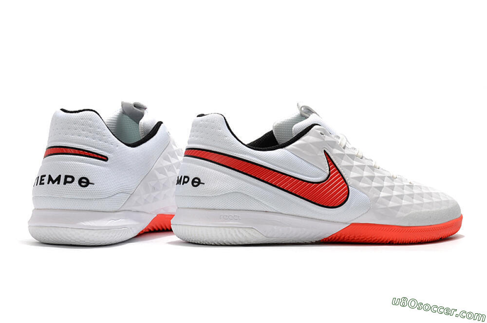 NIke Tiempo Lunar Legend 8 Pro IC Indoor & Futsal Soccer Shoes - White/Red/Black 9