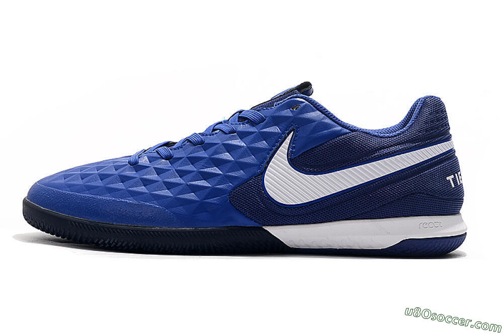 NIke Tiempo Lunar Legend 8 Pro IC Indoor & Futsal Soccer Shoes - Blue/White 2