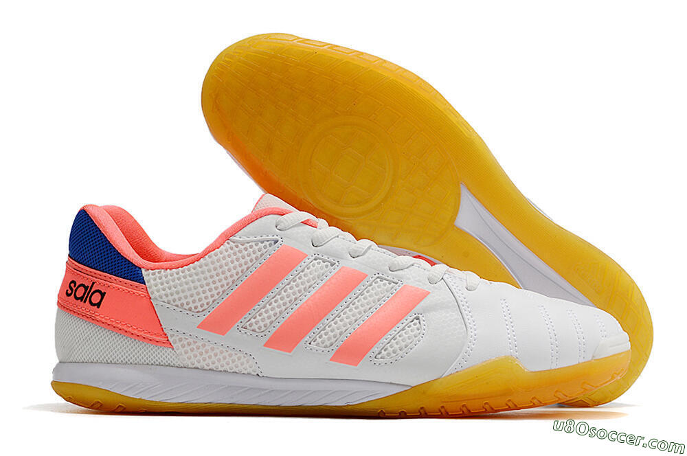 Adidas Top Sala IC Indoor & Futsal Soccer Shoes - White/Pink/Blue 1