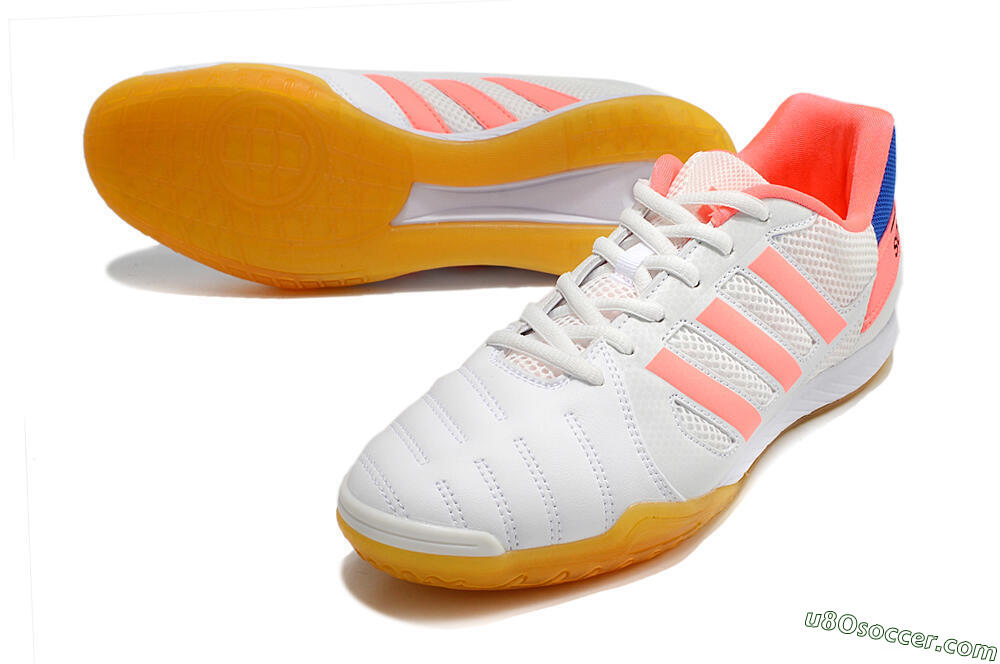Adidas Top Sala IC Indoor & Futsal Soccer Shoes - White/Pink/Blue 3