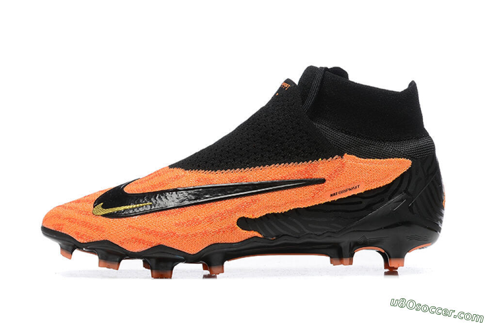 Nike Phantom GX DF Elite FG Firm Ground Soccer Cleats - Orange/Black/Gold 2