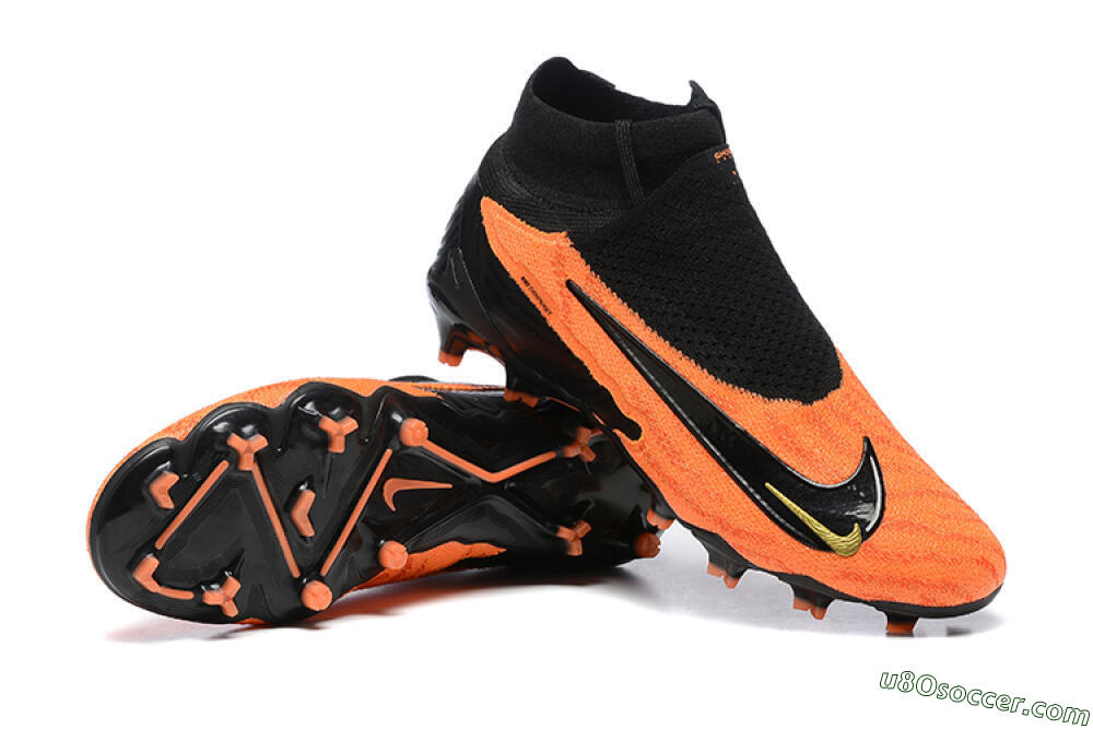 Nike Phantom GX DF Elite FG Firm Ground Soccer Cleats - Orange/Black/Gold 4