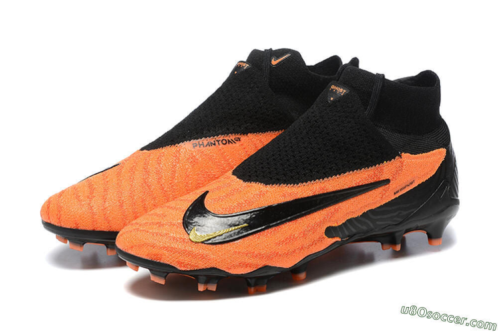 Nike Phantom GX DF Elite FG Firm Ground Soccer Cleats - Orange/Black/Gold 5