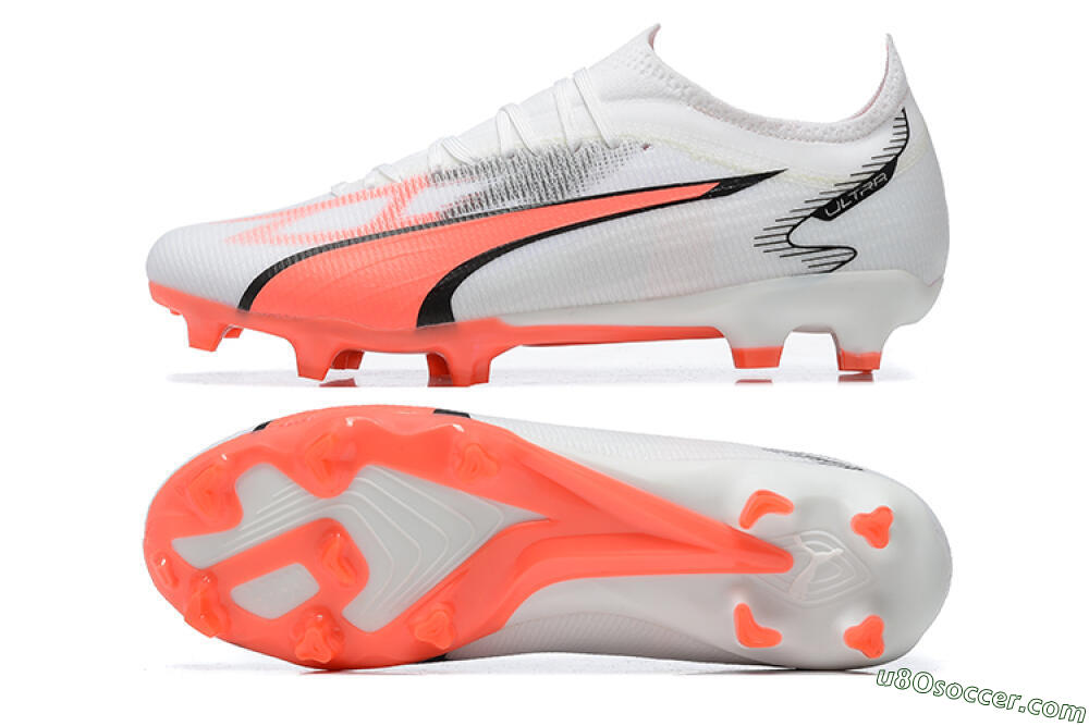 Puma Ultra Ultimate FG Firm Ground Soccer Cleats - White/Pink/Black 0
