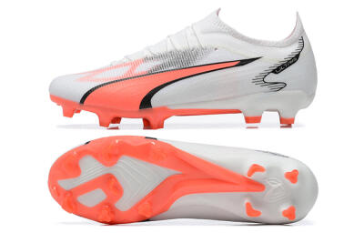Puma Ultra Ultimate FG Firm Ground Soccer Cleats - White/Pink/Black