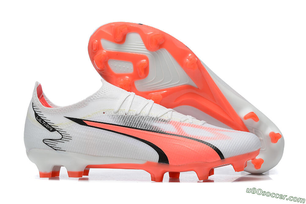 Puma Ultra Ultimate FG Firm Ground Soccer Cleats - White/Pink/Black 1