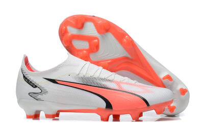 Puma Ultra Ultimate FG Firm Ground Soccer Cleats - White/Pink/Black