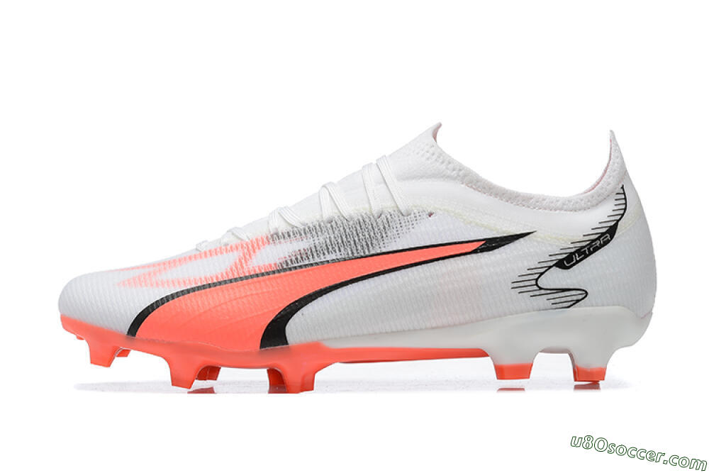 Puma Ultra Ultimate FG Firm Ground Soccer Cleats - White/Pink/Black 2