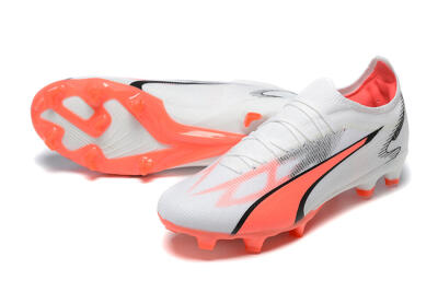 Puma Ultra Ultimate FG Firm Ground Soccer Cleats - White/Pink/Black