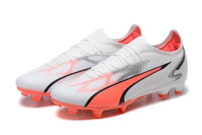 Puma Ultra Ultimate FG Firm Ground Soccer Cleats - White/Pink/Black