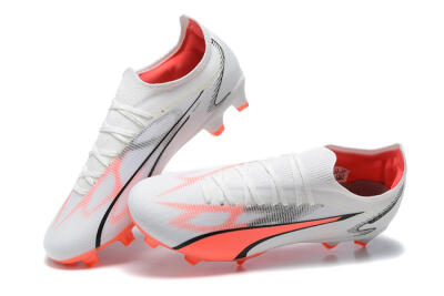 Puma Ultra Ultimate FG Firm Ground Soccer Cleats - White/Pink/Black