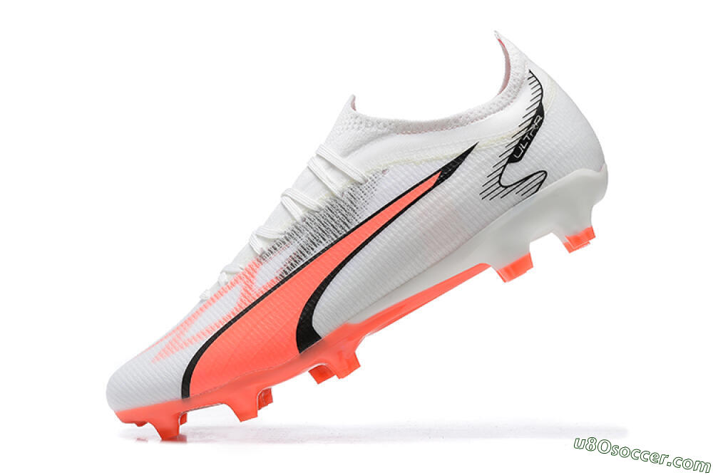 Puma Ultra Ultimate FG Firm Ground Soccer Cleats - White/Pink/Black 8