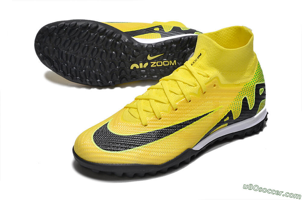 Nike Air Zoom Mercurial Superfly 9 Elite TF Artificial Turf Soccer Shoes - Yellow/Black/White 3