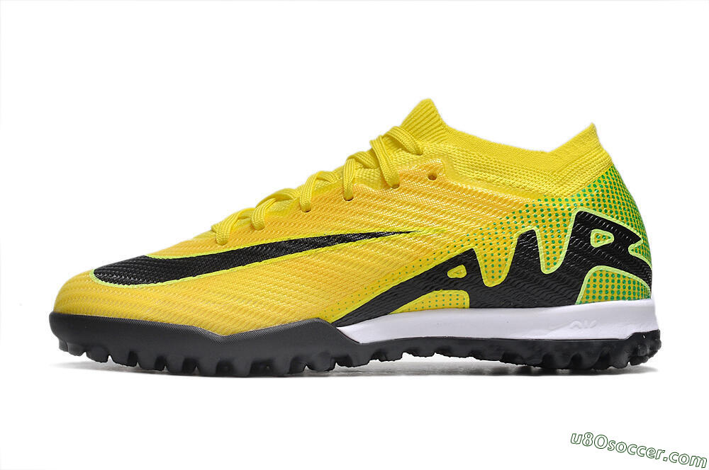 Nike Air Zoom Mercurial Vapor 15 Elite TF Artificial Turf Soccer Shoes - Yellow/Black/White 2