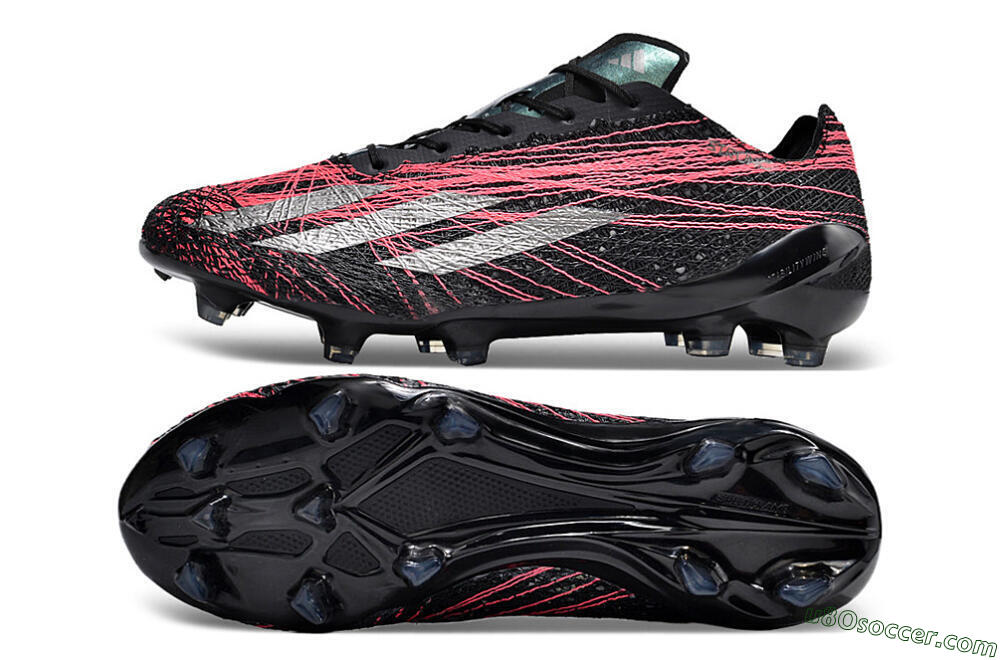 Adidas X Crazyfast Strung+ FG Firm Ground Soccer Cleats - Black/Silver/Pink 0