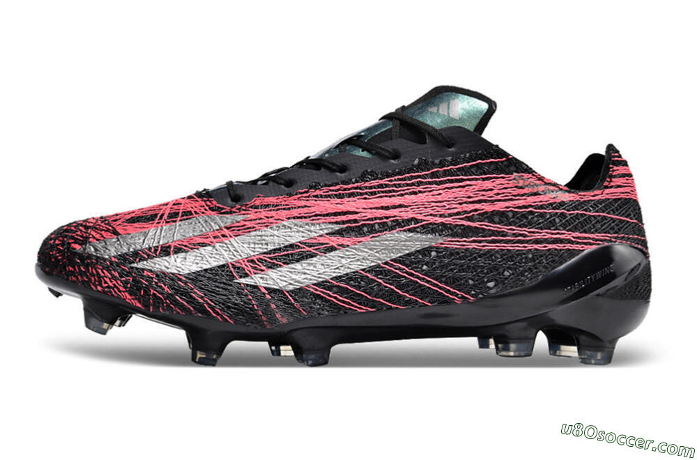 Adidas X Crazyfast Strung+ FG Firm Ground Soccer Cleats - Black/Silver/Pink 2