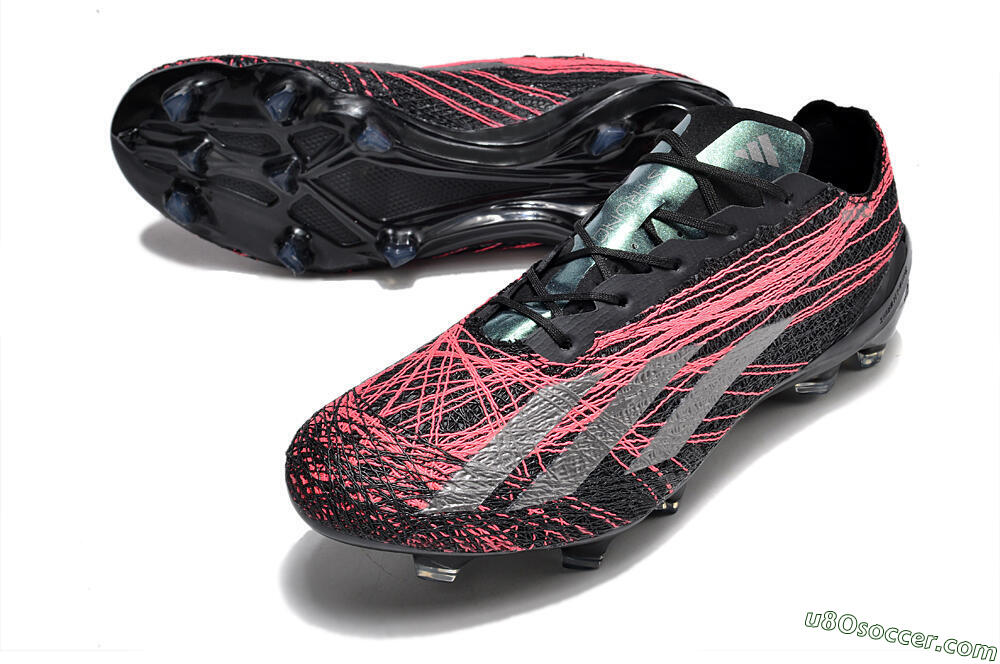 Adidas X Crazyfast Strung+ FG Firm Ground Soccer Cleats - Black/Silver/Pink 3