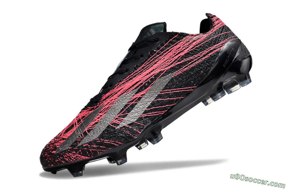 Adidas X Crazyfast Strung+ FG Firm Ground Soccer Cleats - Black/Silver/Pink 5