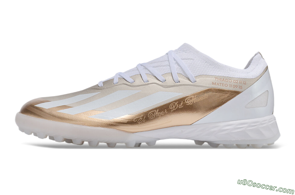 Adidas X Crazyfast.1 TF Artificial Turf Soccer Shoes - Gold/White 2