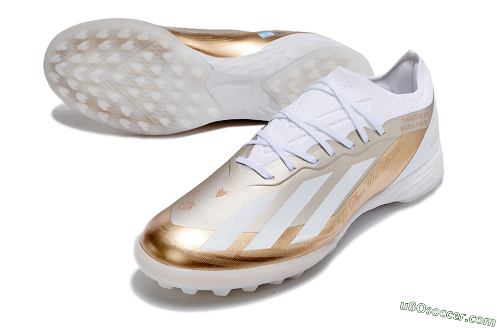 Adidas X Crazyfast.1 TF Artificial Turf Soccer Shoes - Gold/White 3
