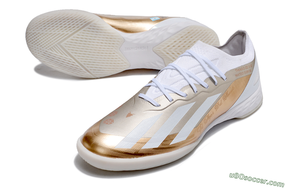Adidas X Crazyfast.1 IC Indoor & Futsal Soccer Shoes - Gold/White 3
