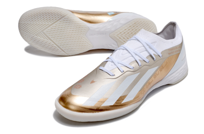 Adidas X Crazyfast.1 IC Indoor & Futsal Soccer Shoes - Gold/White