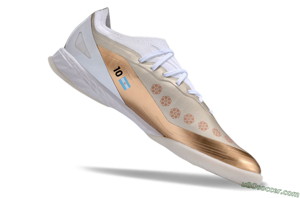 Adidas X Crazyfast.1 IC Indoor & Futsal Soccer Shoes - Gold/White 4