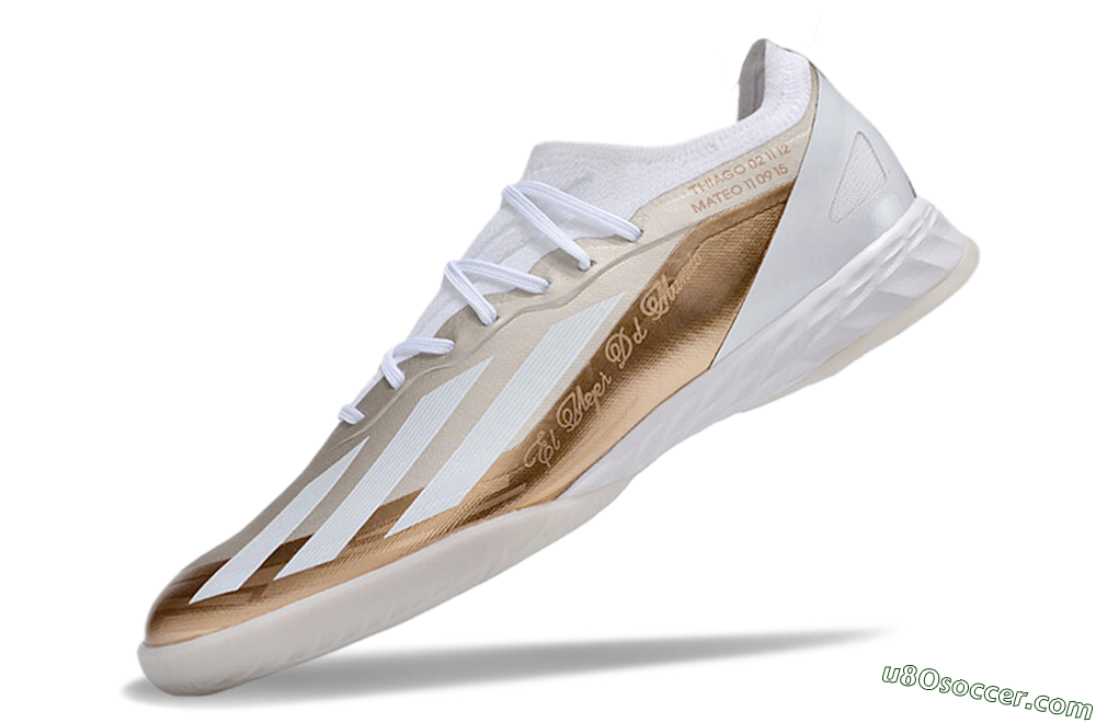 Adidas X Crazyfast.1 IC Indoor & Futsal Soccer Shoes - Gold/White 5