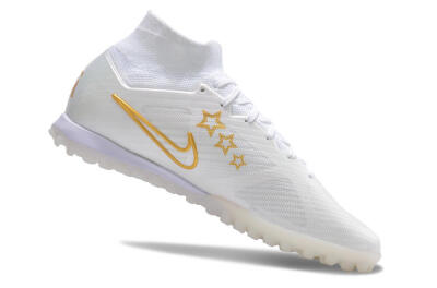 Nike Air Zoom Mercurial Superfly 9 Elite TF Artificial Turf Soccer Shoes - White/Gold/Blue