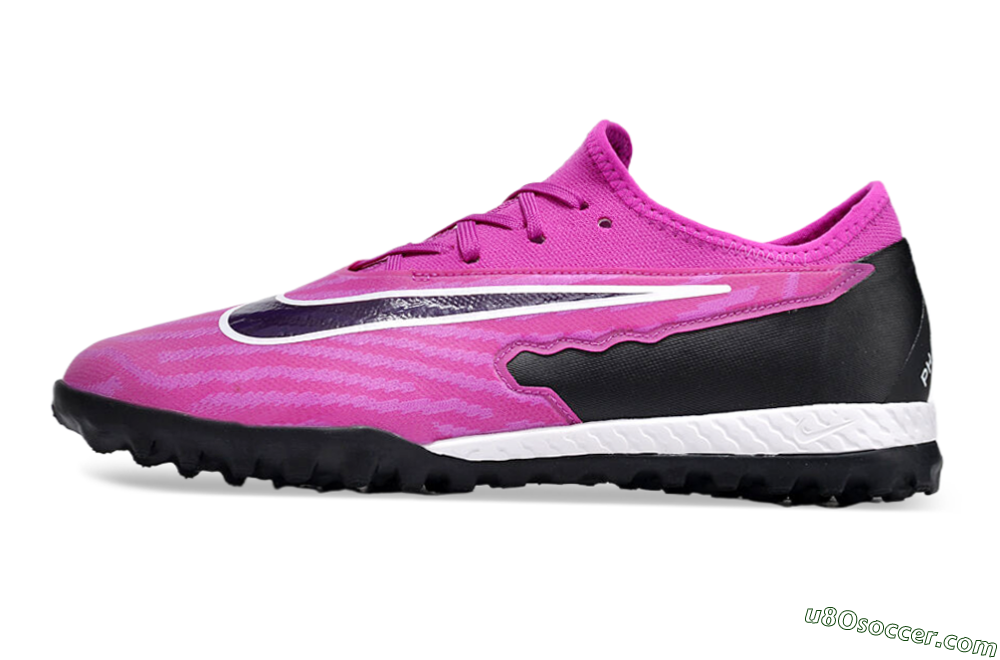 Nike React Phantom GX Pro TF Artificial Turf Soccer Shoes - Pink/Purple/Black 2