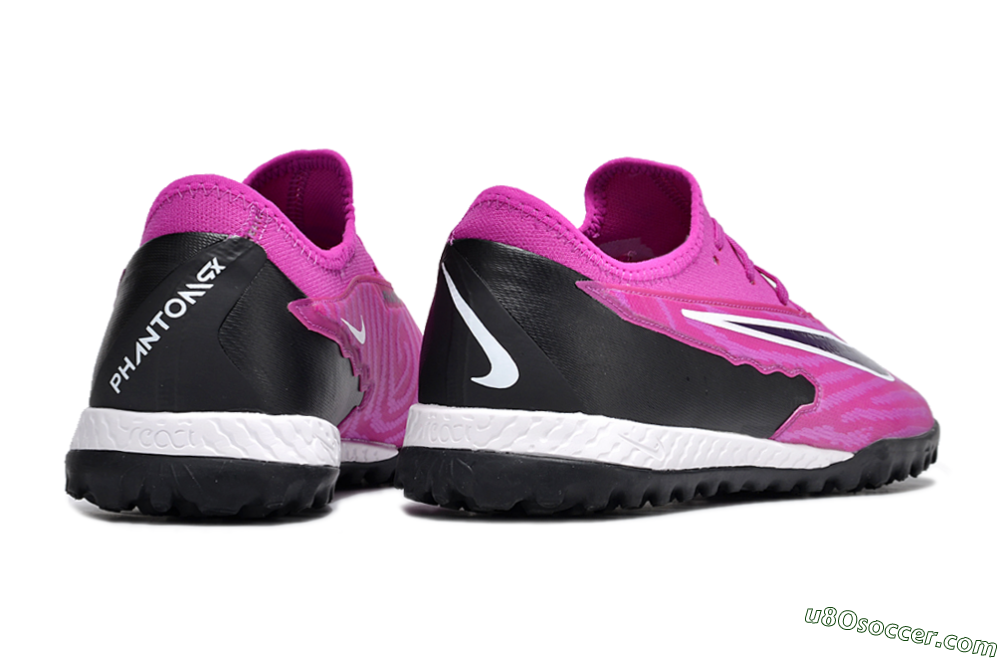Nike React Phantom GX Pro TF Artificial Turf Soccer Shoes - Pink/Purple/Black 6