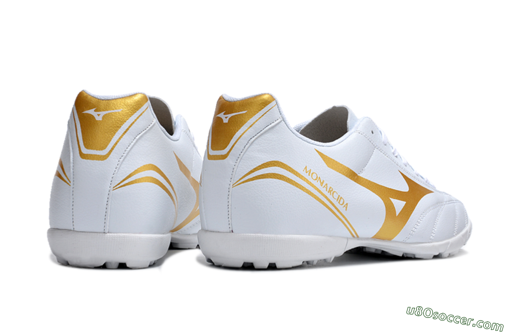 Mizuno Monarcida Neo Ckassic TF Artificial Turf Soccer Shoes - White/Gold 4