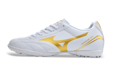 Mizuno Monarcida Neo Ckassic TF Artificial Turf Soccer Shoes - White/Gold