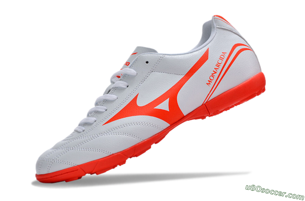 Mizuno Monarcida Neo Ckassic TF Artificial Turf Soccer Shoes - White/Red 5