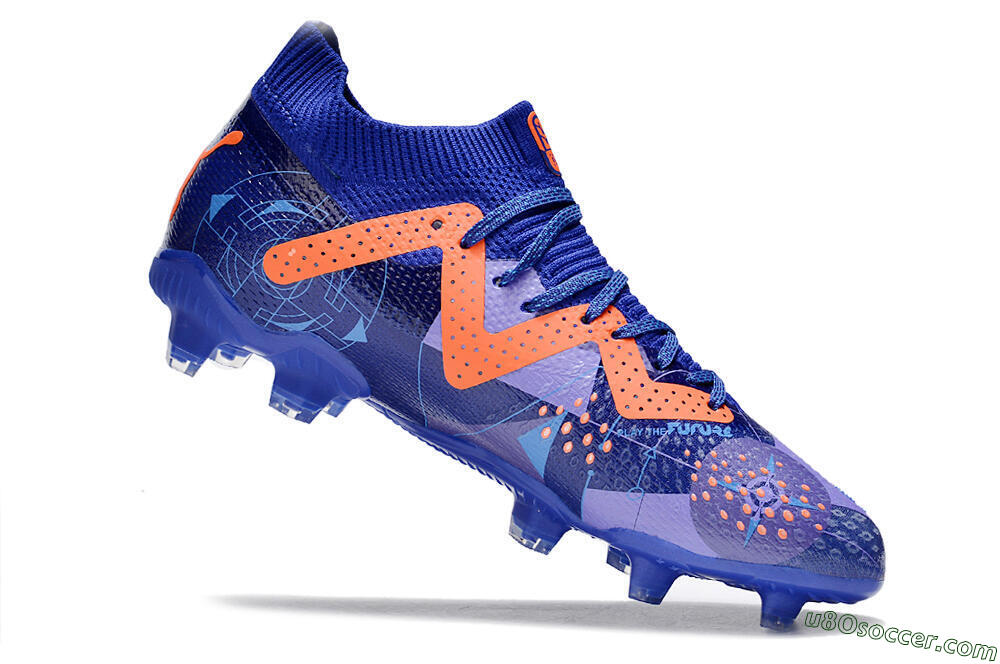 Puma Future Ultimate FG Firm Ground Soccer Cleats - Blue/Orange 4