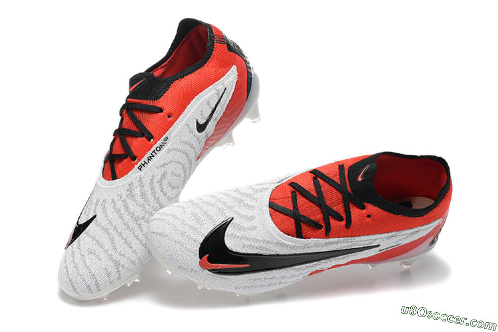 Nike Phantom GX Elite FG Firm Ground Soccer Cleats - White/Red/Black 5