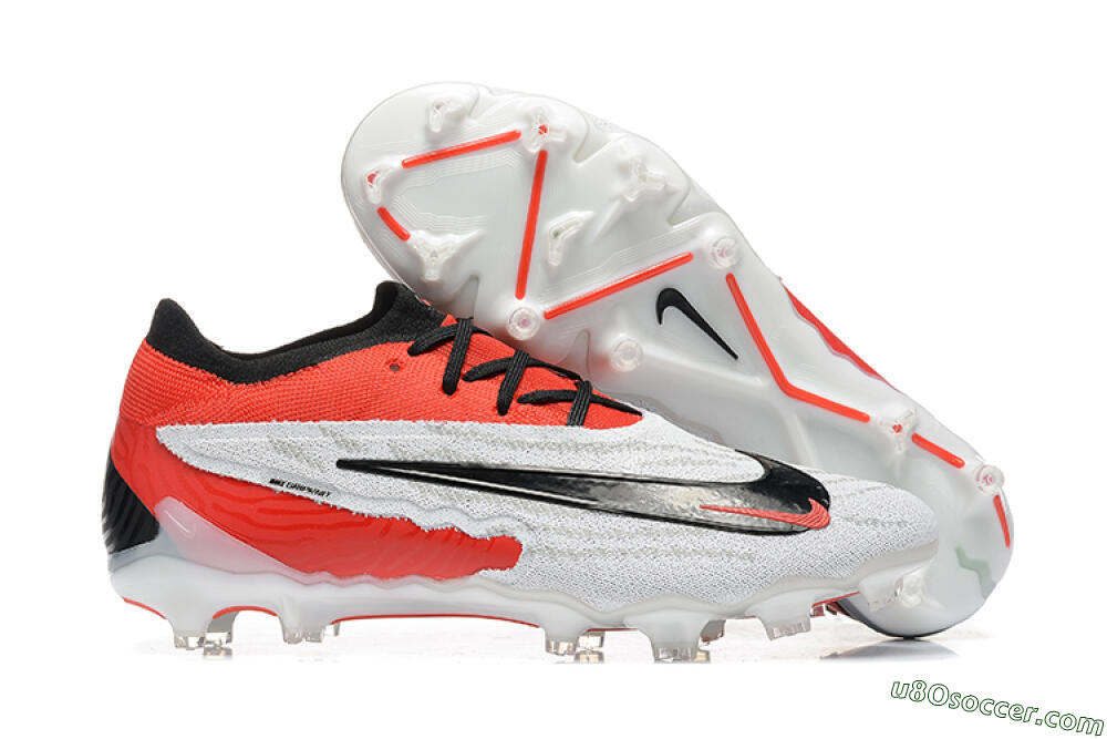 Nike Phantom GX Elite FG Firm Ground Soccer Cleats - White/Red/Black 1