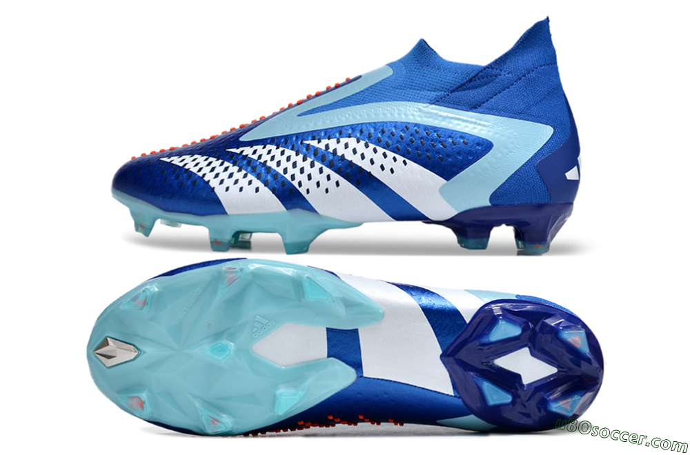 Adidas Predator Accuracy+ FG Firm Ground Soccer Cleats - Blue/White/Orange 0