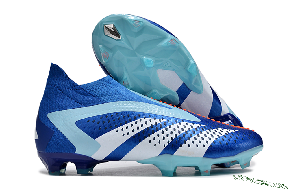 Adidas Predator Accuracy+ FG Firm Ground Soccer Cleats - Blue/White/Orange 1