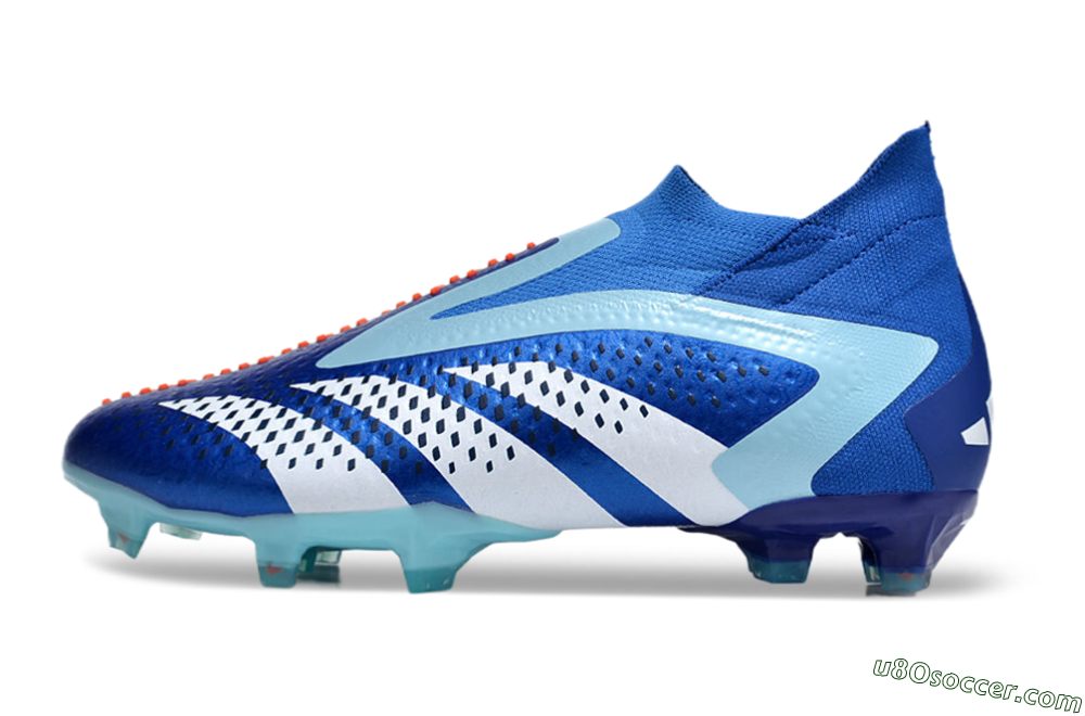 Adidas Predator Accuracy+ FG Firm Ground Soccer Cleats - Blue/White/Orange 2