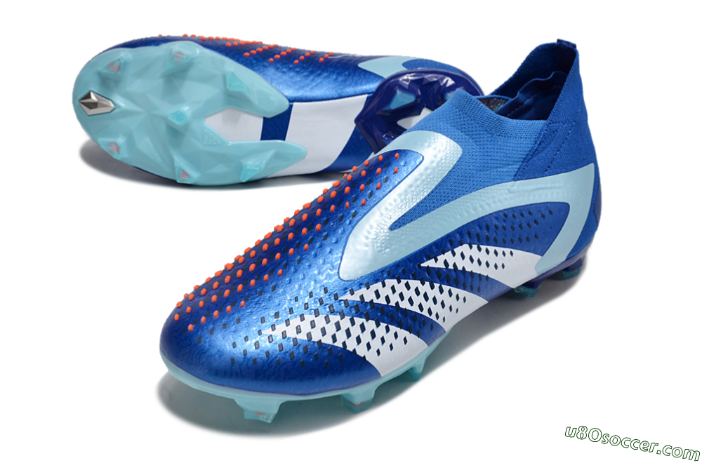 Adidas Predator Accuracy+ FG Firm Ground Soccer Cleats - Blue/White/Orange 3