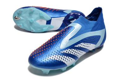 Adidas Predator Accuracy+ FG Firm Ground Soccer Cleats - Blue/White/Orange