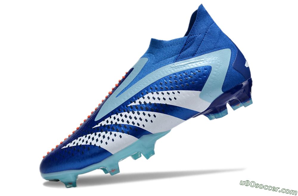 Adidas Predator Accuracy+ FG Firm Ground Soccer Cleats - Blue/White/Orange 5