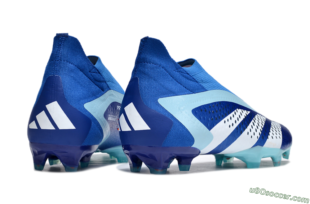 Adidas Predator Accuracy+ FG Firm Ground Soccer Cleats - Blue/White/Orange 6