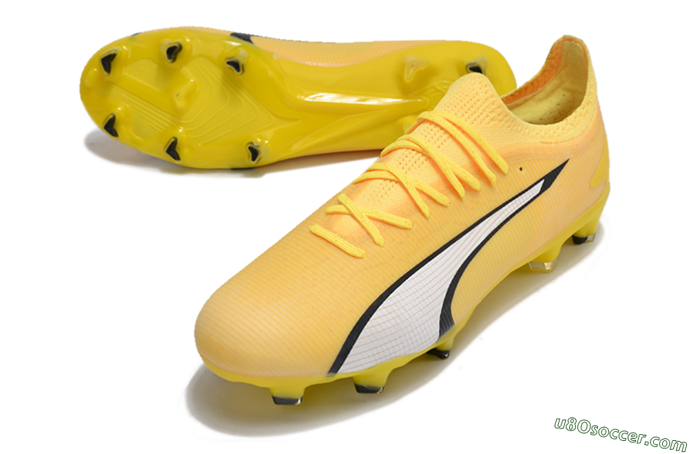 Puma Ultra Ultimate FG Firm Ground Soccer Cleats - Yellow/White/Black 3