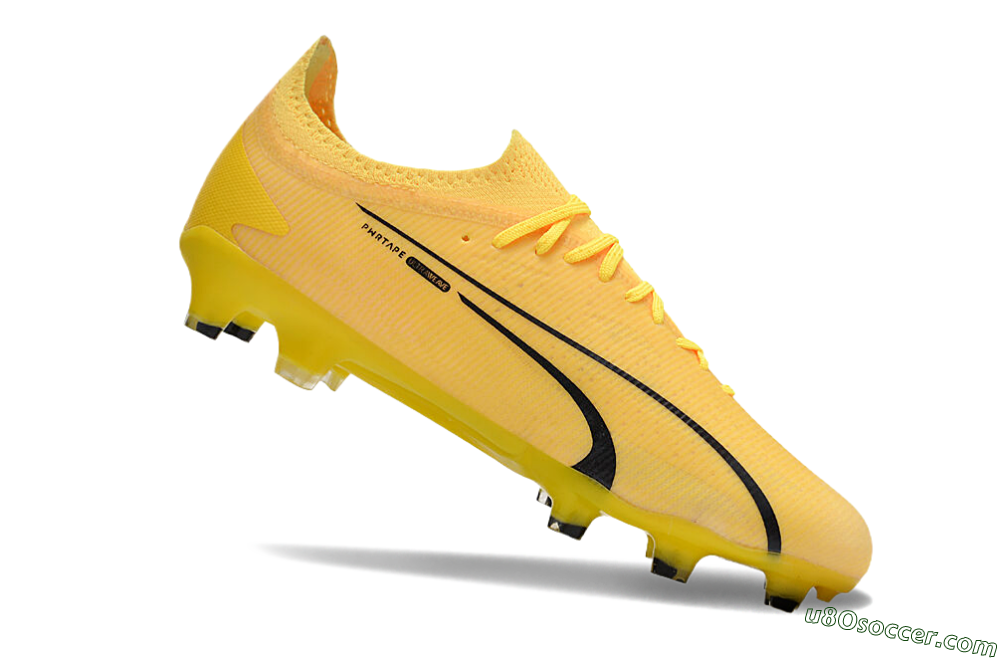 Puma Ultra Ultimate FG Firm Ground Soccer Cleats - Yellow/White/Black 4