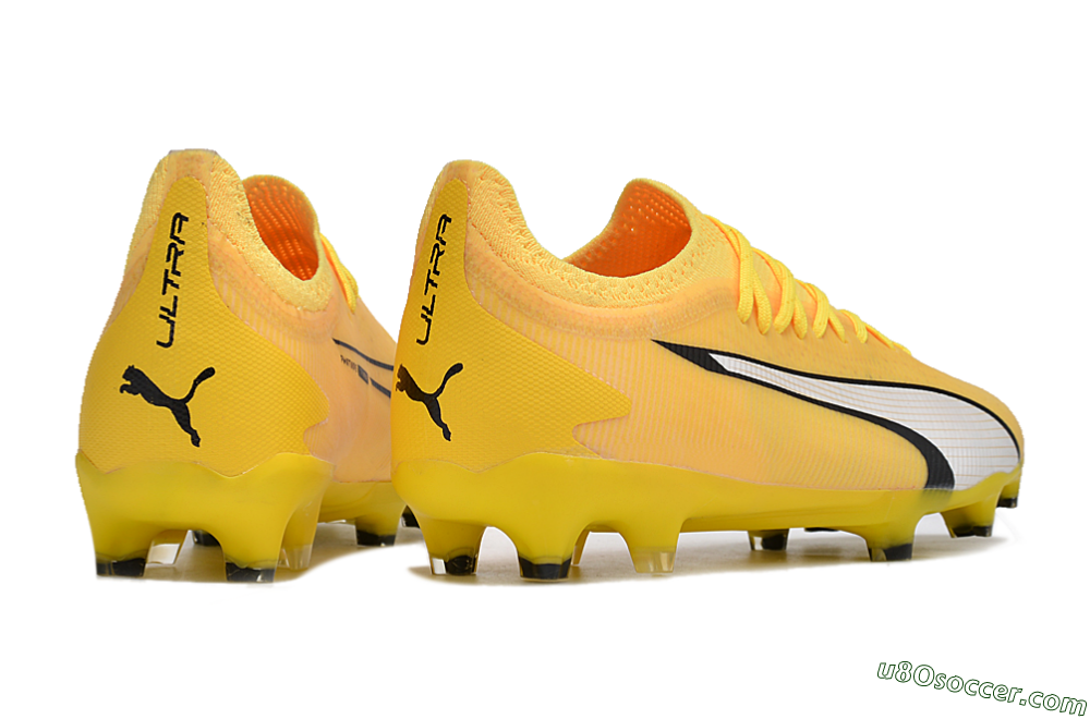 Puma Ultra Ultimate FG Firm Ground Soccer Cleats - Yellow/White/Black 6